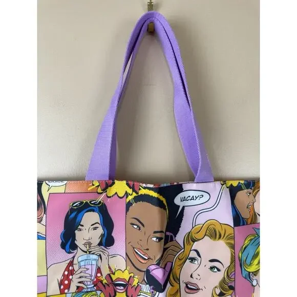 Estee Lauder "Let's Soak Up The Sun" Print Makeup Tote Bag with Strap - Picture 4 of 9